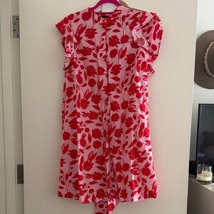 Eloquii Red and White Floral Mini Dress